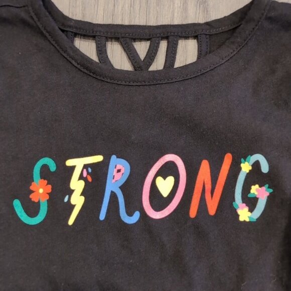 3/$20 OLD NAVY Strong Long Sleeve Tshirt Strappy Black Girls Medium 8 - Picture 2 of 8